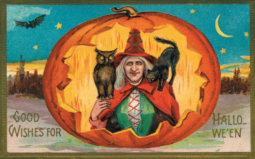 Good Wishes for Hallowe'en postcard, late 19th century