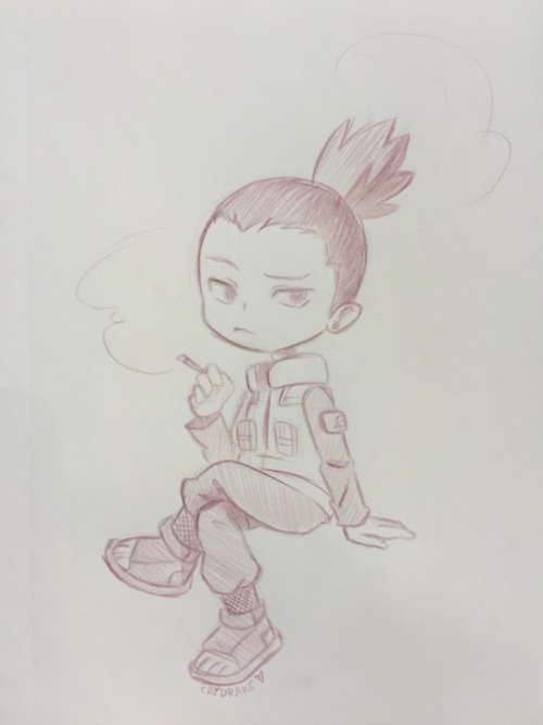 pencil sketch commish of shippuden shikamaru <3