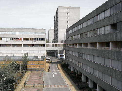 Blocks at Lebrun Square, Ferrier Estate (London) awaiting demolition