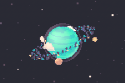 michaelshillingburg:  Working on some sprite work for a secret thing inspired by arcade games about space &lt;3 