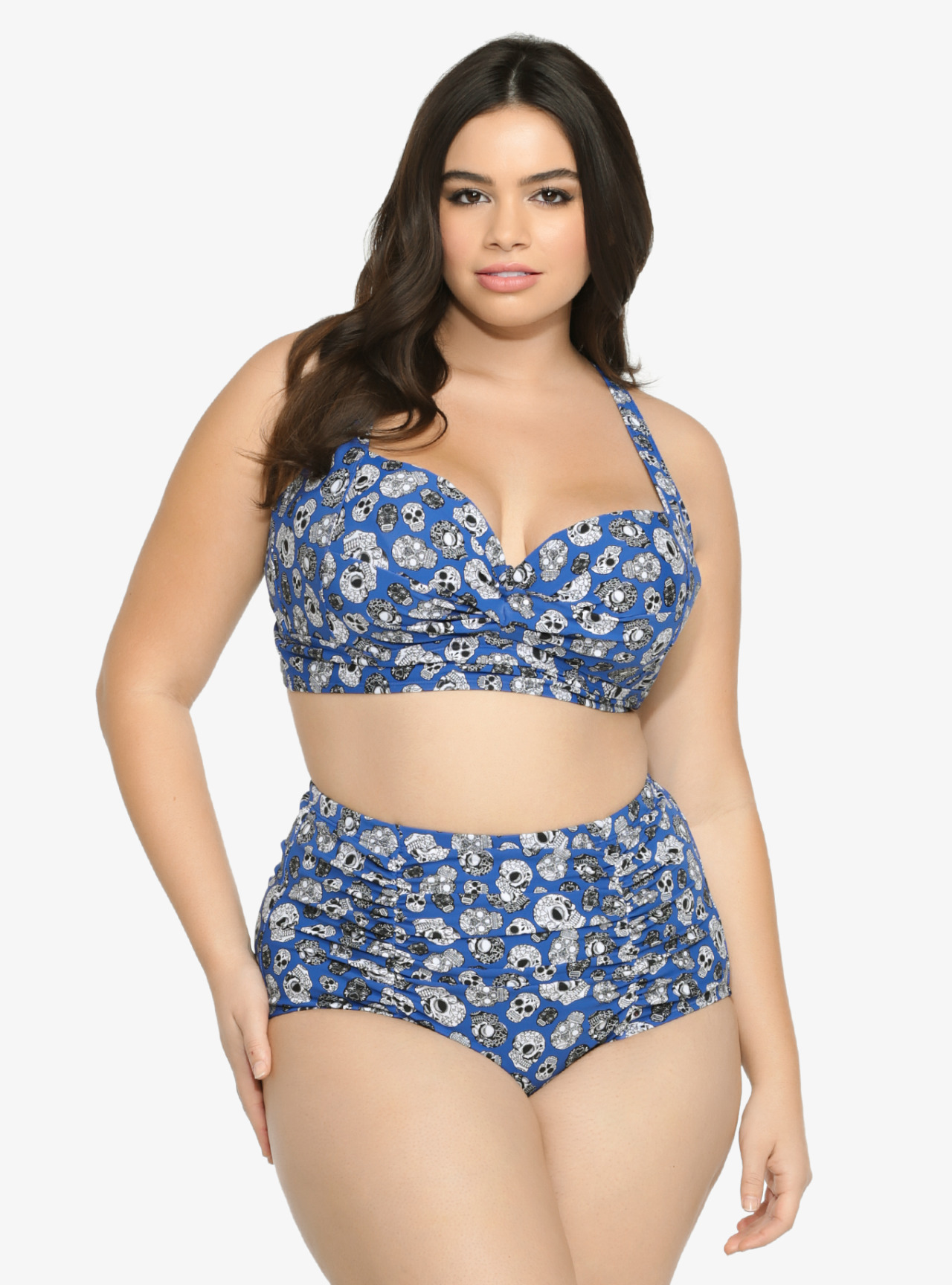 curveappeal:  Abstract Print Twisted Front Bikini Top and  Bottom  Leopard Bow Front