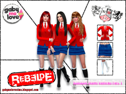 REBELDE School Uniforms Part. 1Set de Uniformes Escolares...