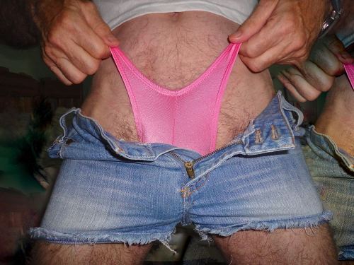 thongdad: Striptease in pink kini sexy and skimpy cutoff jeans shorts! THONGDAD.TUMBLR.COM Visit me 