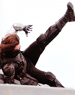 :  Sebastian Stan on set of Captain America: Winter Soldier 