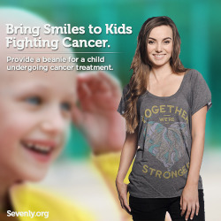 lulz-time:  Happiness is the most beautiful thing anyone can give. Join the rest of us and give joy to a child battling cancer by purchasing one of these amazing shirts! For each one you buy one of these brave children will get a special hand-knit beanie,
