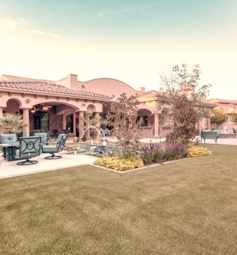 Phoenix PoolExample Of A Large, Modern Backyard With A Natural Pool And Concrete Pavers