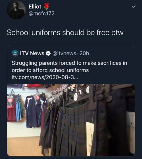 octoberspirit:oakleafwolf: bruhan-kishibe: school uniforms shouldn’t be mandatory IF they are 