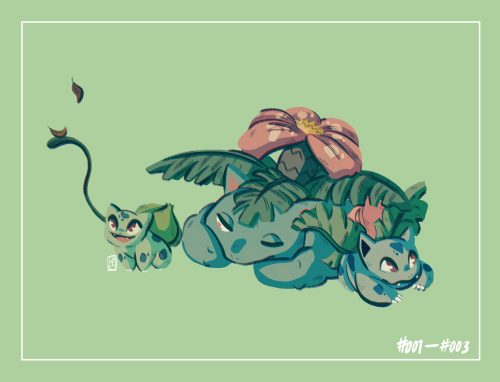 #001-#003: Bulbasaur LineStarting a dex challenge where I [eventually] draw all current pokemon in n