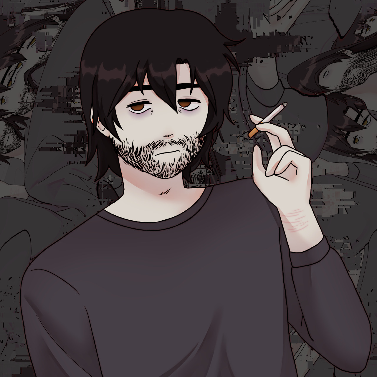 i don’t like how this turned out at all so here. just take it as it is #oc#väino kõiv#smoking#scars#my art