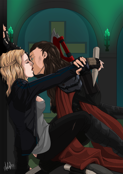 hopelesslehane: a2alielart: Clexa!Vampire Slayers for @holy-heda-clexxa-af Inspired by a fic of @hop