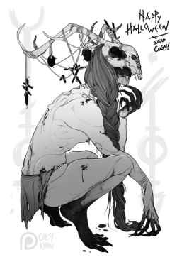 coeykuhn:  HAPPY HALLOWEEN!!! A wonderful witchy wendigo as thanks &lt;3 take care everyone and have fun tonight! : &gt;-COEY! 