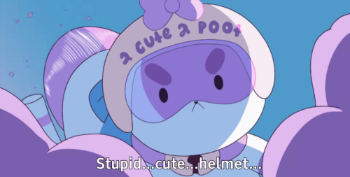 cartoonhangover:  daedalus-trout:  I want a different helmet. But yours is so cute. I don’t want to be cute… Stupid… cute… helmet.  Not weird. AWESOME. We all have a little PuppyCat inside all of us.  » Watch Bee and PuppyCat «