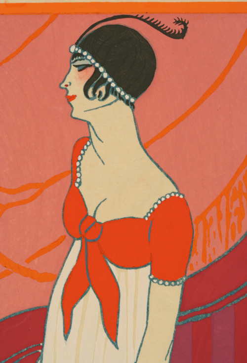 L’Entr’acte (detail)Georges Lepape (French; 1887–1971)Pochoir illustration printed on Japan paper, 1