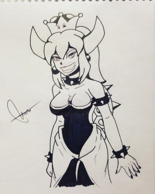 #Bowsette wagon for #Inktober wagon. Double combo before this train is gone for good.#bowser #prin