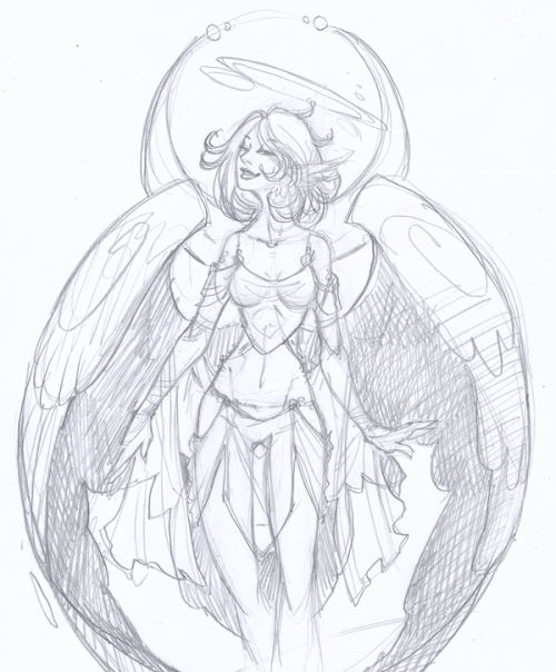 drachenmagier:Angel-draft for a friend who likes see-through clothing d:I had to :D