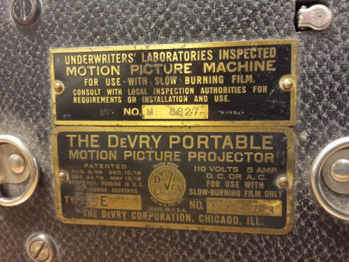 Devry Portable Motion Picture Projector Type E, 1919 - Part 1 of 2. Vintage 35mm movie projector