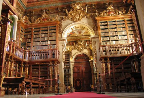 atlantic-melancholy:Library in the University of Coimbra, Portugal.