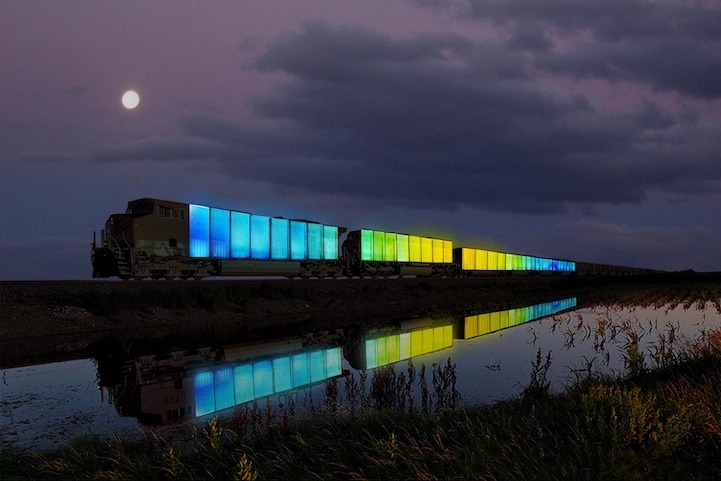 Artist Doug Aitken is gathering a group of artists and musicians for a cross-country trip on an Amtrak train. The train itself will be decorating the nine cars with LED lights. This kinetic sculpture will be outfitted with programmable lights which...