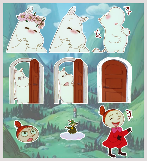 Episode 2 transparent croppings!Moomin cute, little My barking and snufkin on cloud.All clean files 