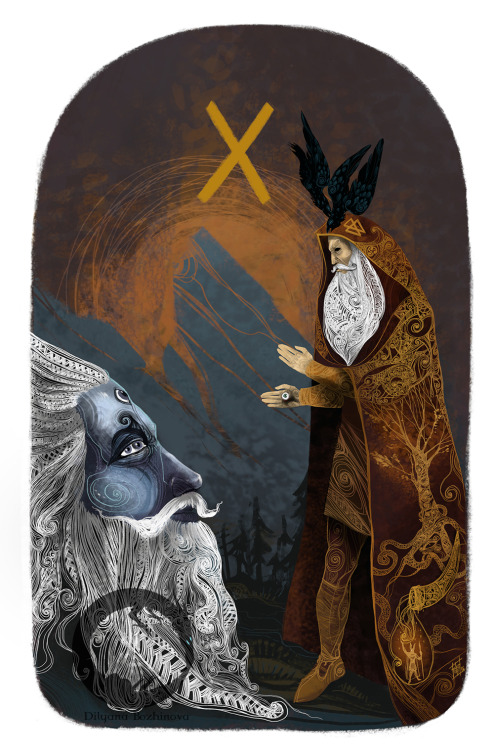 hedendom:  Runic illustrations from the runic oracle card set by Dilyana Bozhinova. 