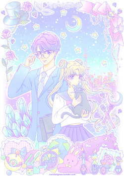 cocktailglass:Mamoru and Usagi☾