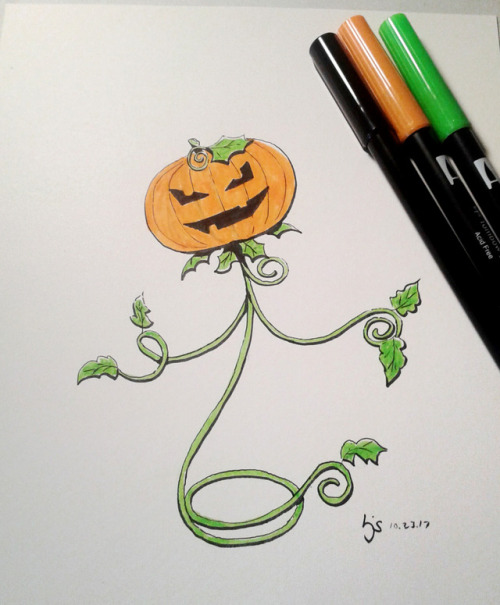 Inktober Day 23, A Pumpkin Head.