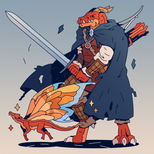 The Trio of Travellers (3/3) Nuxur the Dragonborn Fighter/Ranger. Raised on the honour-bound traditi