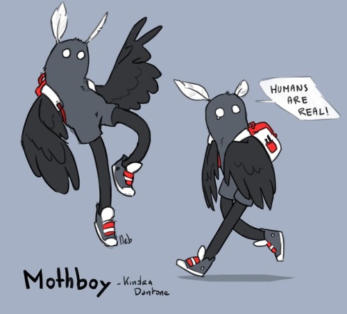 nebquerna:MothboyMy best friend (@kindradantone) made a high school full of cryptids and some of the