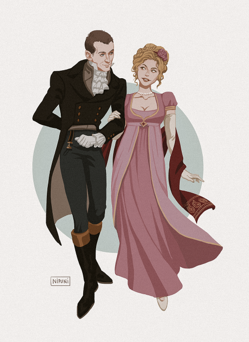 Doctor And Companions In Regency Attire