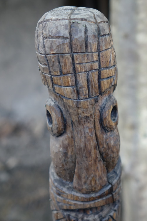 Viking totemic figureheads at the Yorkshire Museum of Farming, York. Photo Set 3