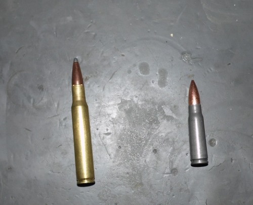 elpatron56: riflebrass: To the left is a 30-06. It’s a full powered rifle cartridge. It was th