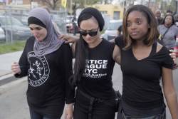 gutgroan:  hijabby:  There’s so much pain in this photo. Poc in solitary marching for eachother  this picture deserves more context than it’s been getting. on the far left is linda sarsour. she is a palestinian-american racial justice and civil rights