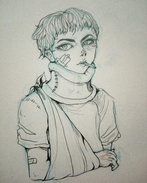 pilikukka:  Here is my oc, whatever his name is, uhh he likes to beat up annoying people just for fun, whores around n stuff. I still can’t get his look or personality on paper..  /ask @mackintons for info on his oc ;) / 