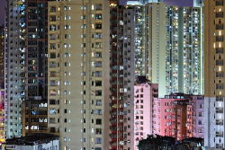 sacrifer:  apartment buildings at night by leungchopan 