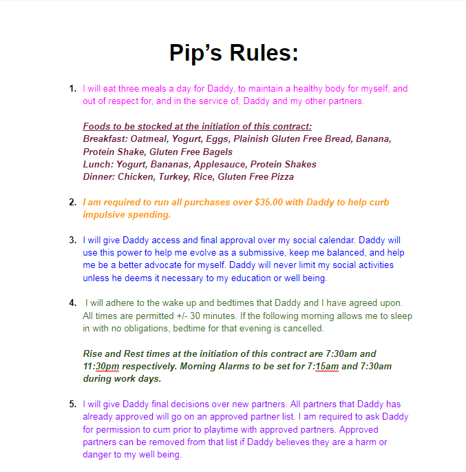 onelittlekingdom: May 18, 2018 Pip’s Rules Yesterday we signed our new contract,