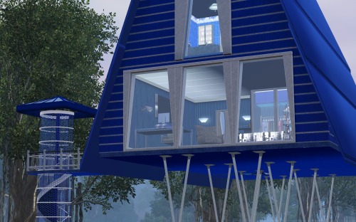 Blue eco house by ihelenLot 20*30No CCDownload at ihelensims site