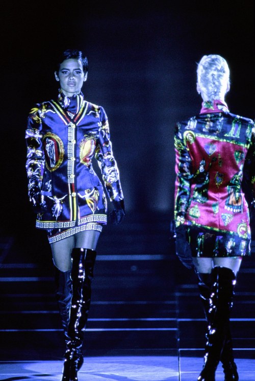 And now we move into the Weird Black-Lighting section of the show.  Exciting!Versace, Fall 1991