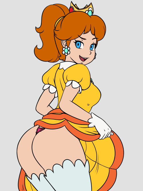 fallenwarriorrev-art: soubriquetrouge:  Daisy answers the question of whats under her dress. Art by @fallenwarriorrev-art, color by me. Fullsize: Final Butt / Final ThongFlats Butt / Flats Thong    my princess~ < |D’‘‘‘