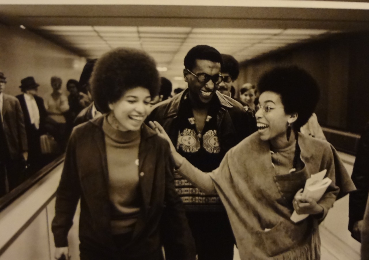 Left to right: Angela Davis, Kwame Ture (Stokely Carmichael), and Barbara Easley