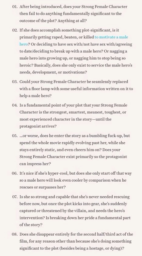 saladinahmed: Questions you should ask yourself about your Strong Female Character.