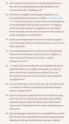 Saladinahmed: Questions You Should Ask Yourself About Your Strong Female Character.