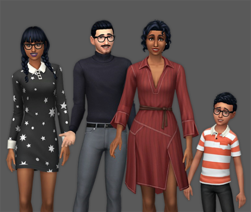 A quick little update to the Goth family. I changed Bella and Cassandra’s skintones to match their a