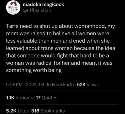 What A Genuinely Heartbreaking Reason For This Persons Mother To See That She Is Worthy As A Woman. Especially