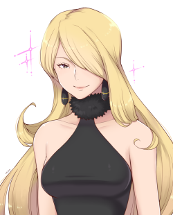 milkayart:ko-fi request to draw any pokegirl, so fancy cynthia!