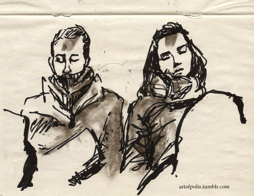 artofpolis:Ash Wednesday. Quick sketches, 2012.black marker and ash.Środa popielcowa. Szkice z 2012r