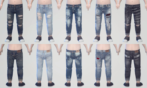 the77sim3: pansysims:  ooobsooo:  KK Ripped jeans for Toddler Boy & Girl / Adult Ver. [HERE] New