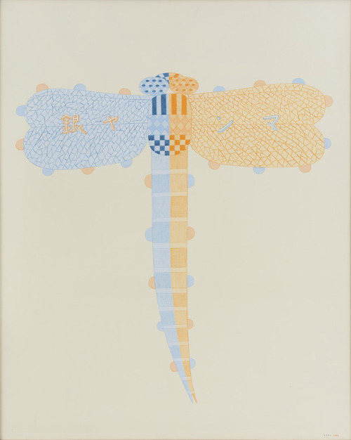 theegoist:Shinjiro Okamoto (Japanese, b. 1933) - Silver Dragonfly, Liquitex on canvas, 162.0 ×