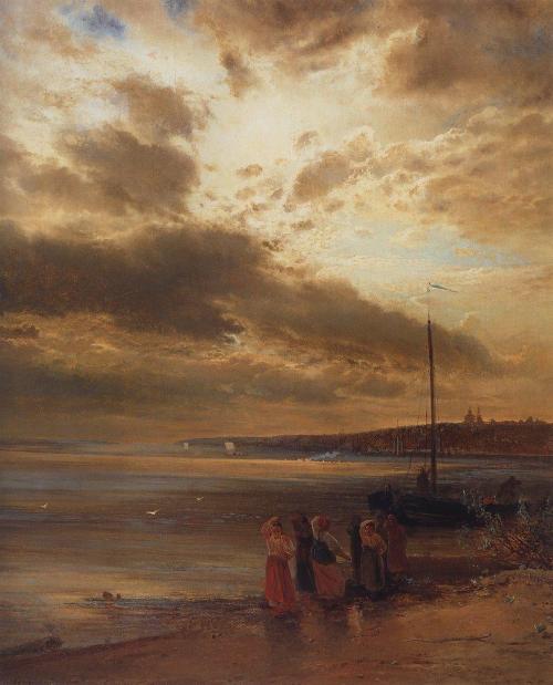 artist-savrasov:On the Volga, 1875, Aleksey SavrasovMedium: oil,canvas