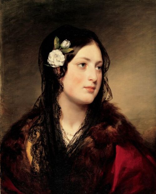 Paintings of young ladies by Friedrich von Amerling (1803-1887), an Austro-Hungarian painter