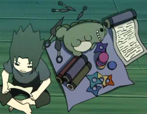 midori-n:  No more discourse Just Sasuke and his dinosaur 
